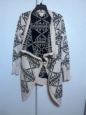 Staring at Stars Women’s Medium Aztec Geometric Open Front Cardigan Sweater